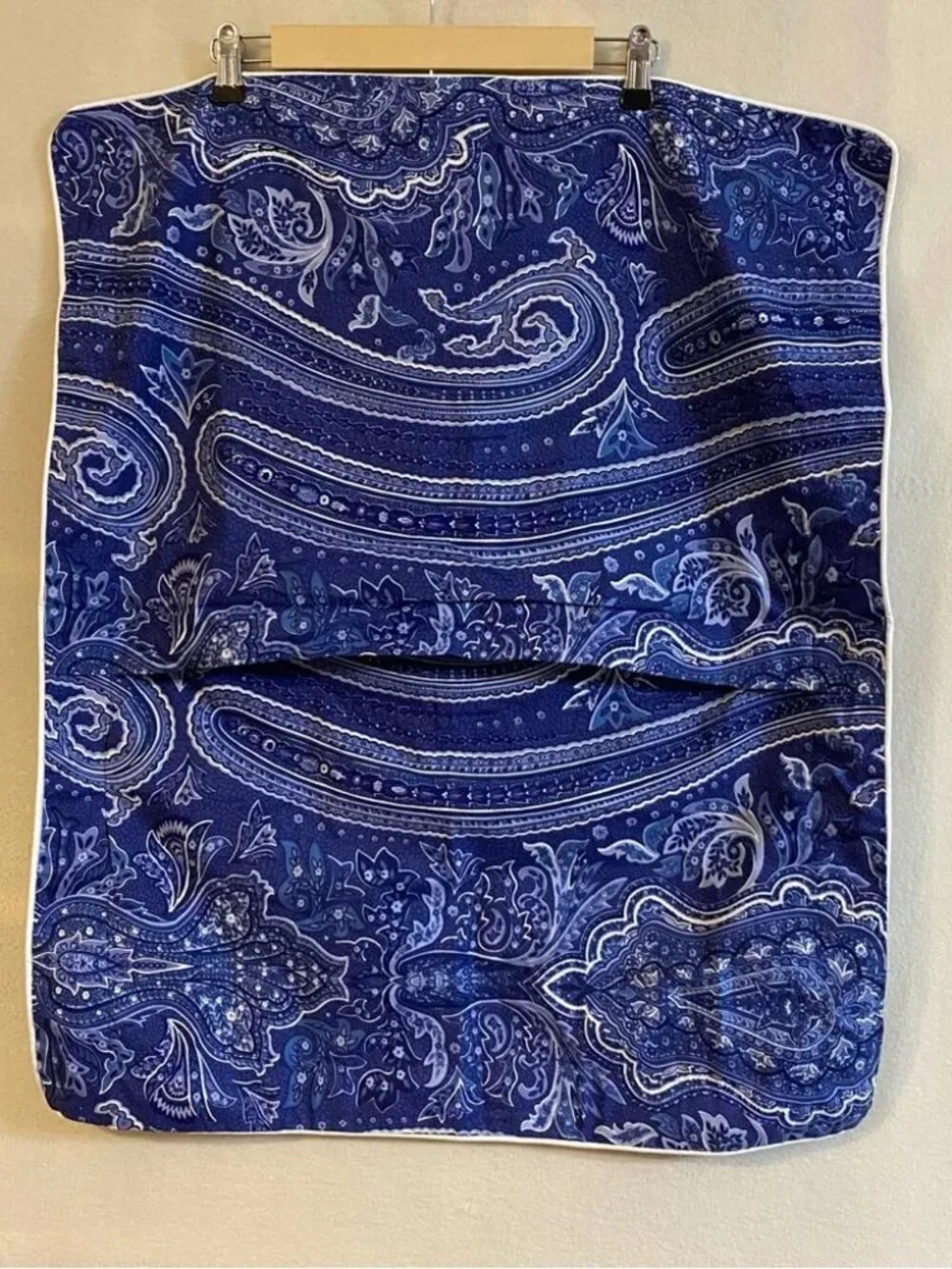 Set of 2 Lauren Ralph Lauren blue white cotton Putney Paisley standard shams